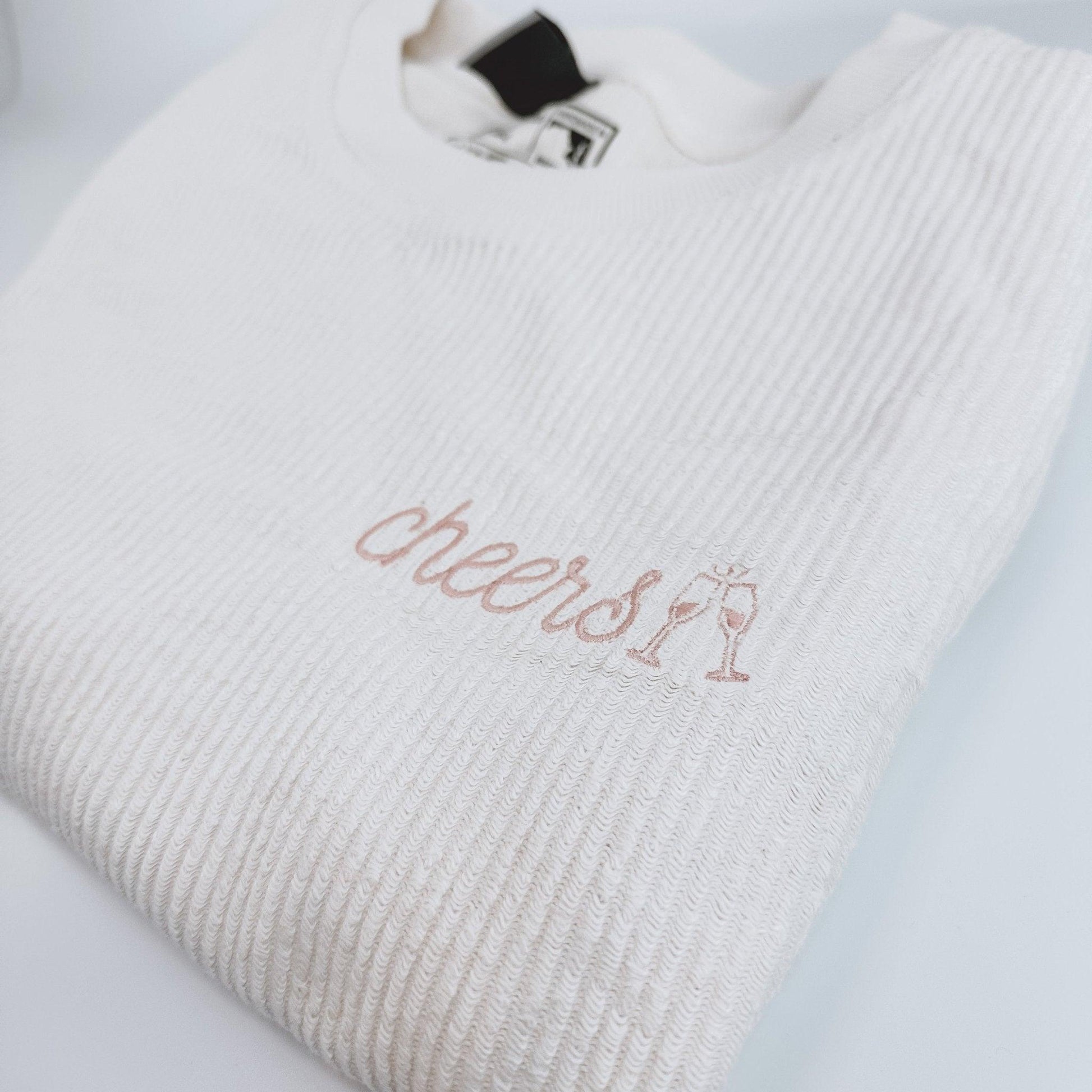Cheers Embroidered Corduroy Crewneck - Sunshine Soul MD