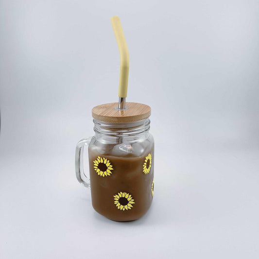 Color-changing Sunflower Glass Mug - Sunshine Soul MD