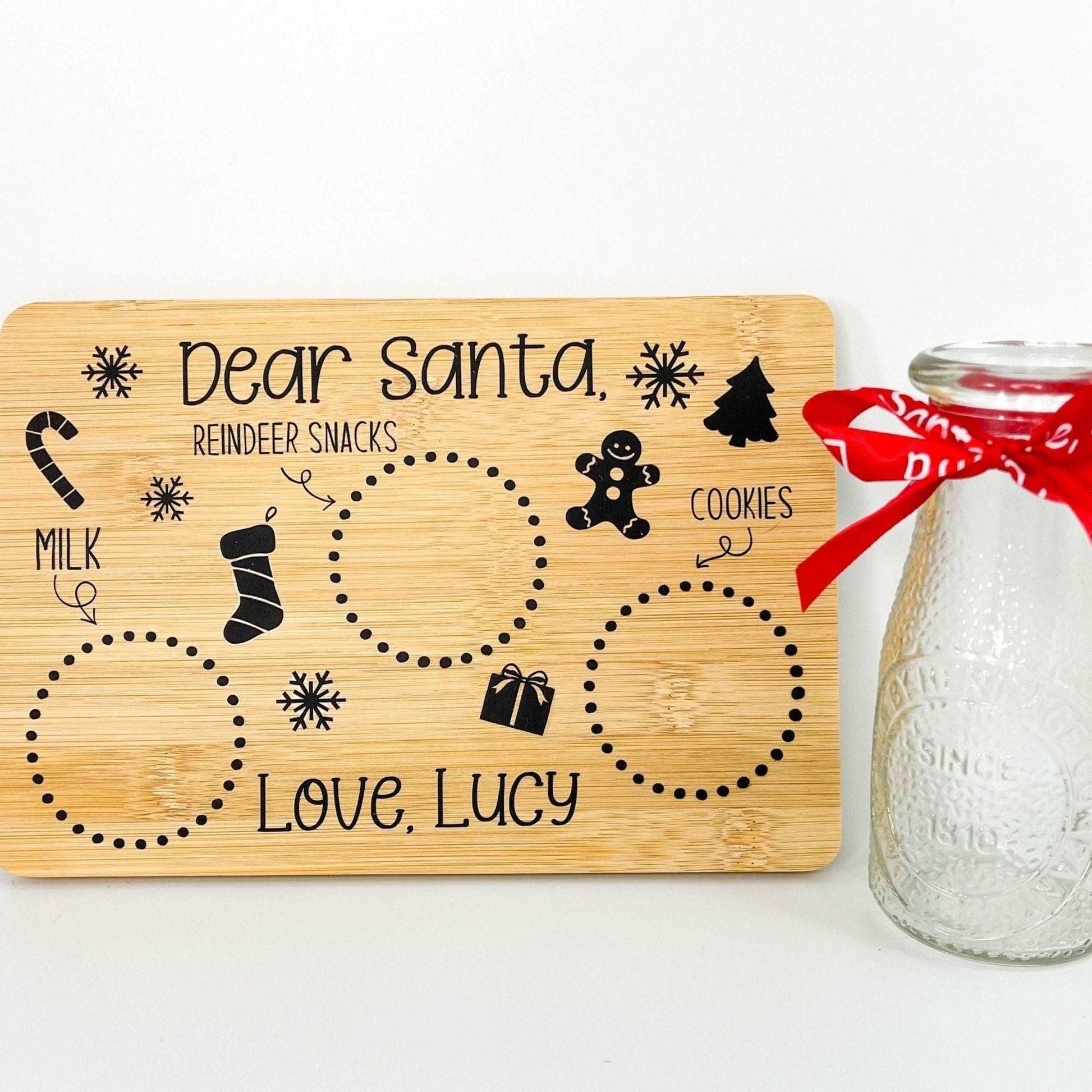 Custom Santa Tray and Milk Glass - Sunshine Soul MD