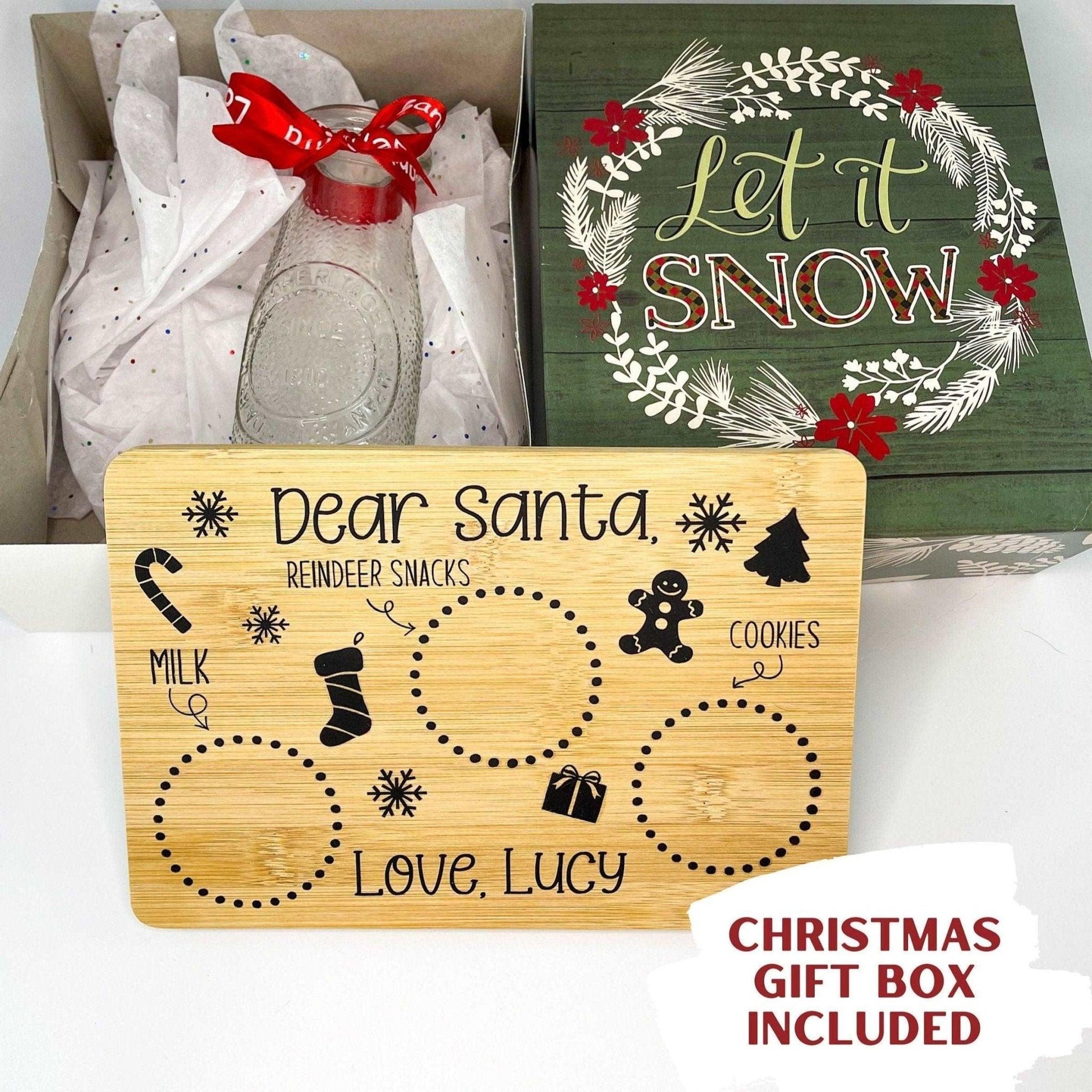 Custom Santa Tray and Milk Glass - Sunshine Soul MD