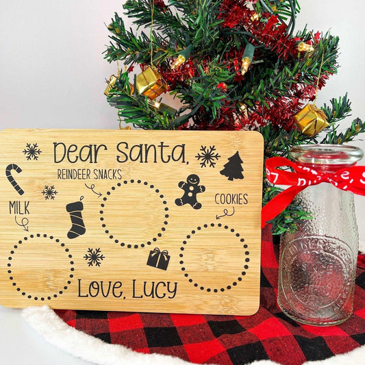 Custom Santa Tray and Milk Glass - Sunshine Soul MD