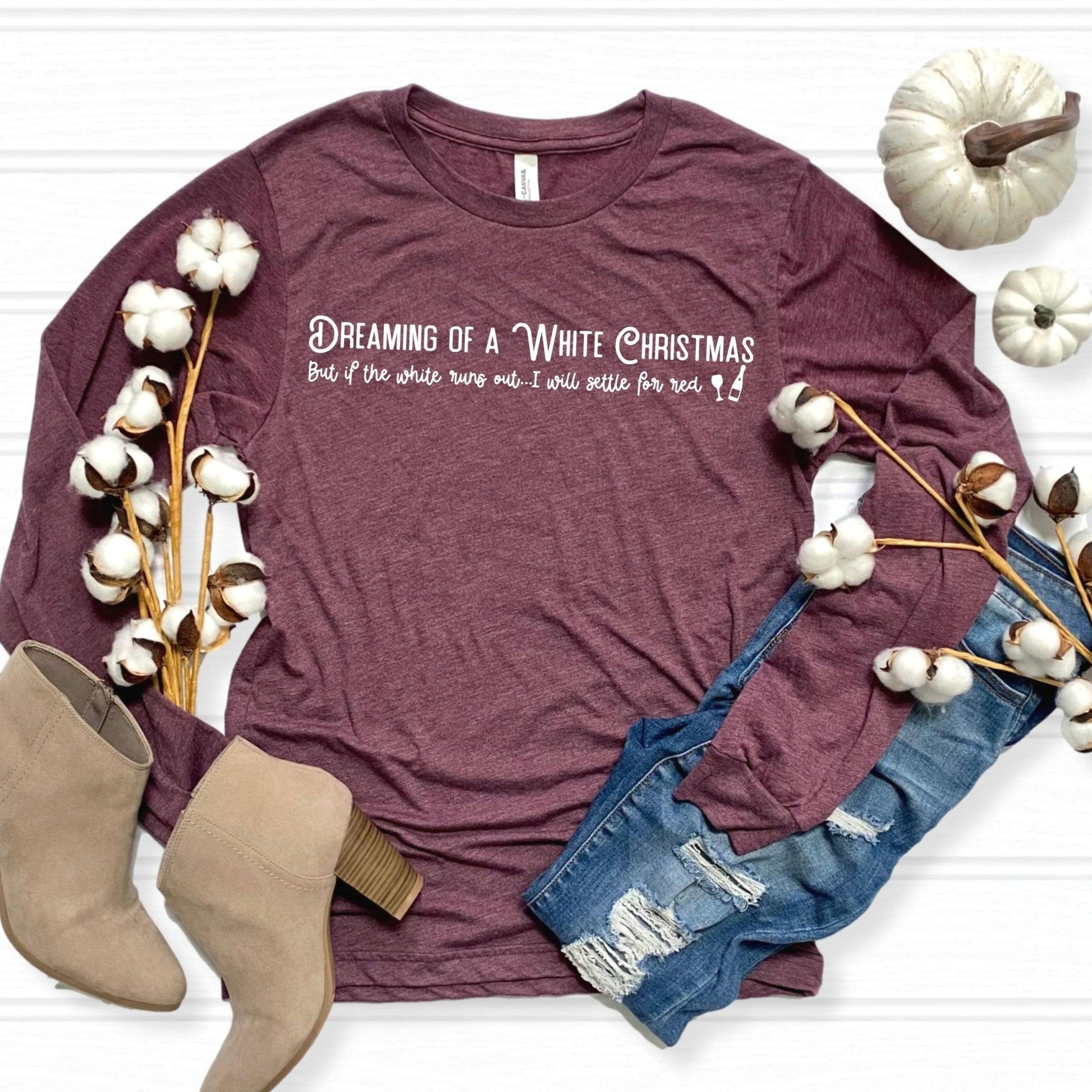 Dreaming of a White Christmas Long Sleeve T-Shirt - Sunshine Soul MD
