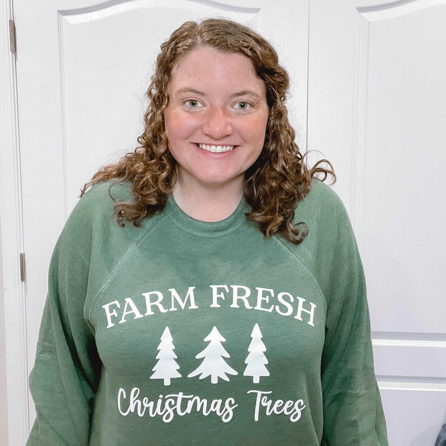Farm Fresh Christmas Trees Raglan Crewneck - Sunshine Soul MD