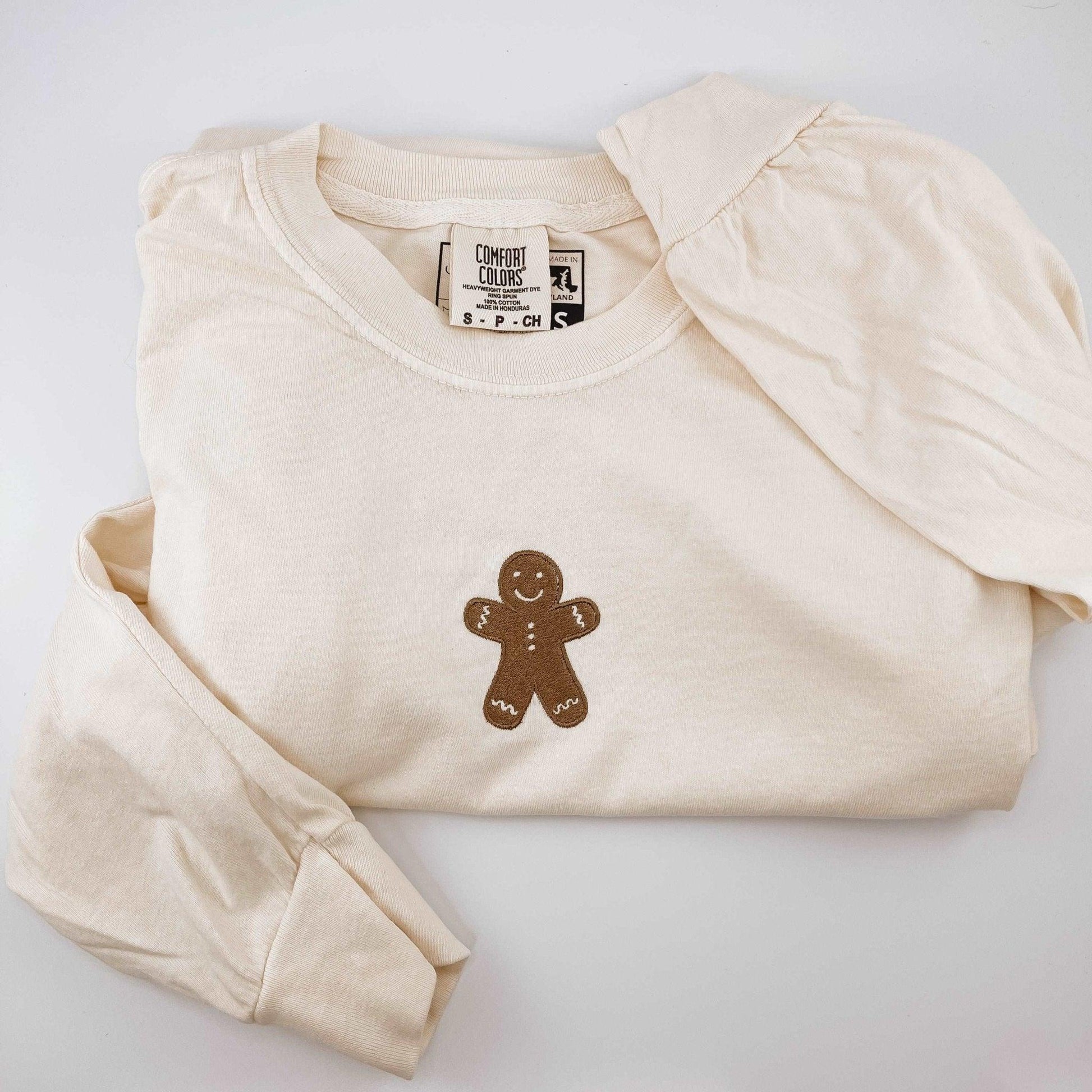Gingerbread Embroidered Long Sleeve T-Shirt - Sunshine Soul MD