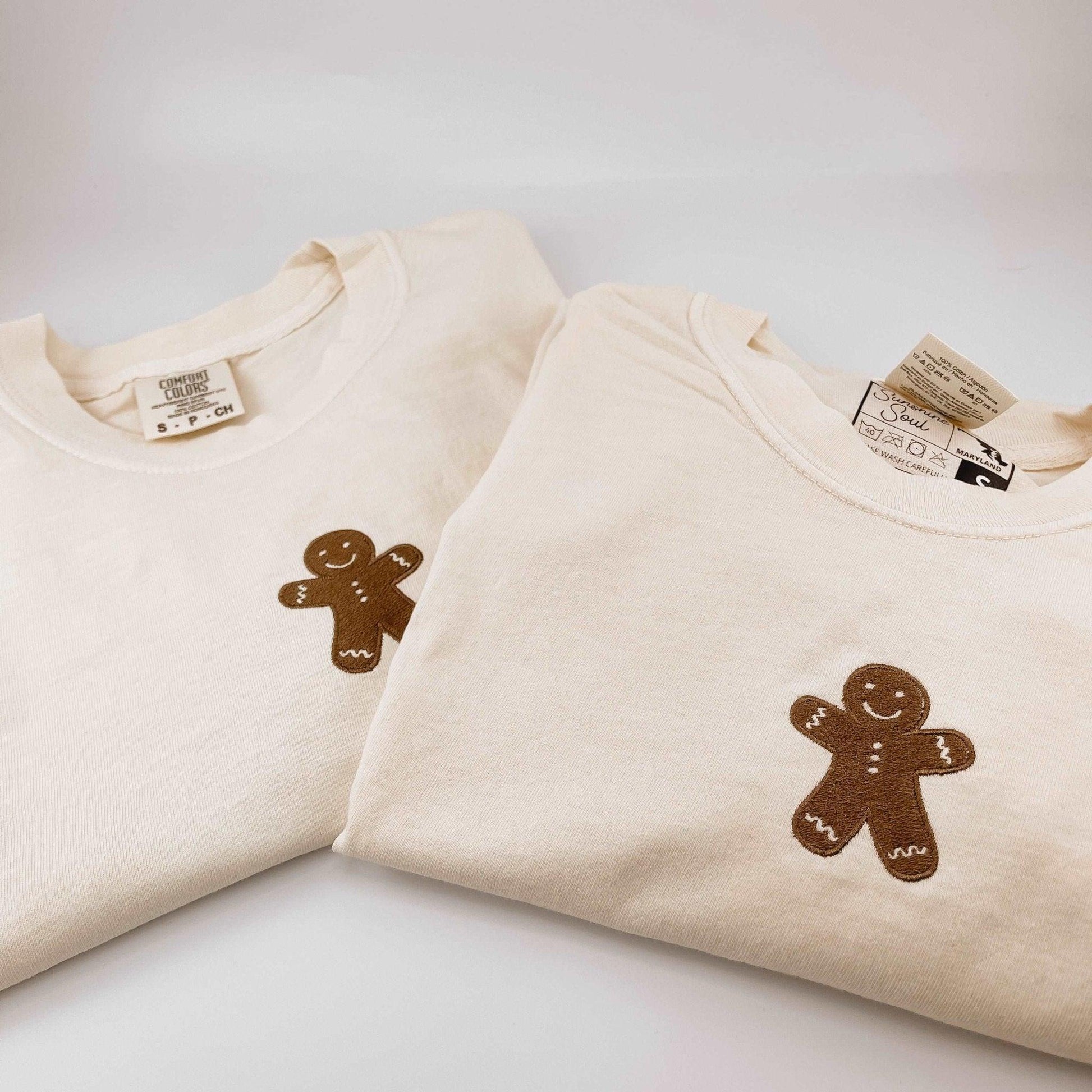 Gingerbread Embroidered Long Sleeve T-Shirt - Sunshine Soul MD