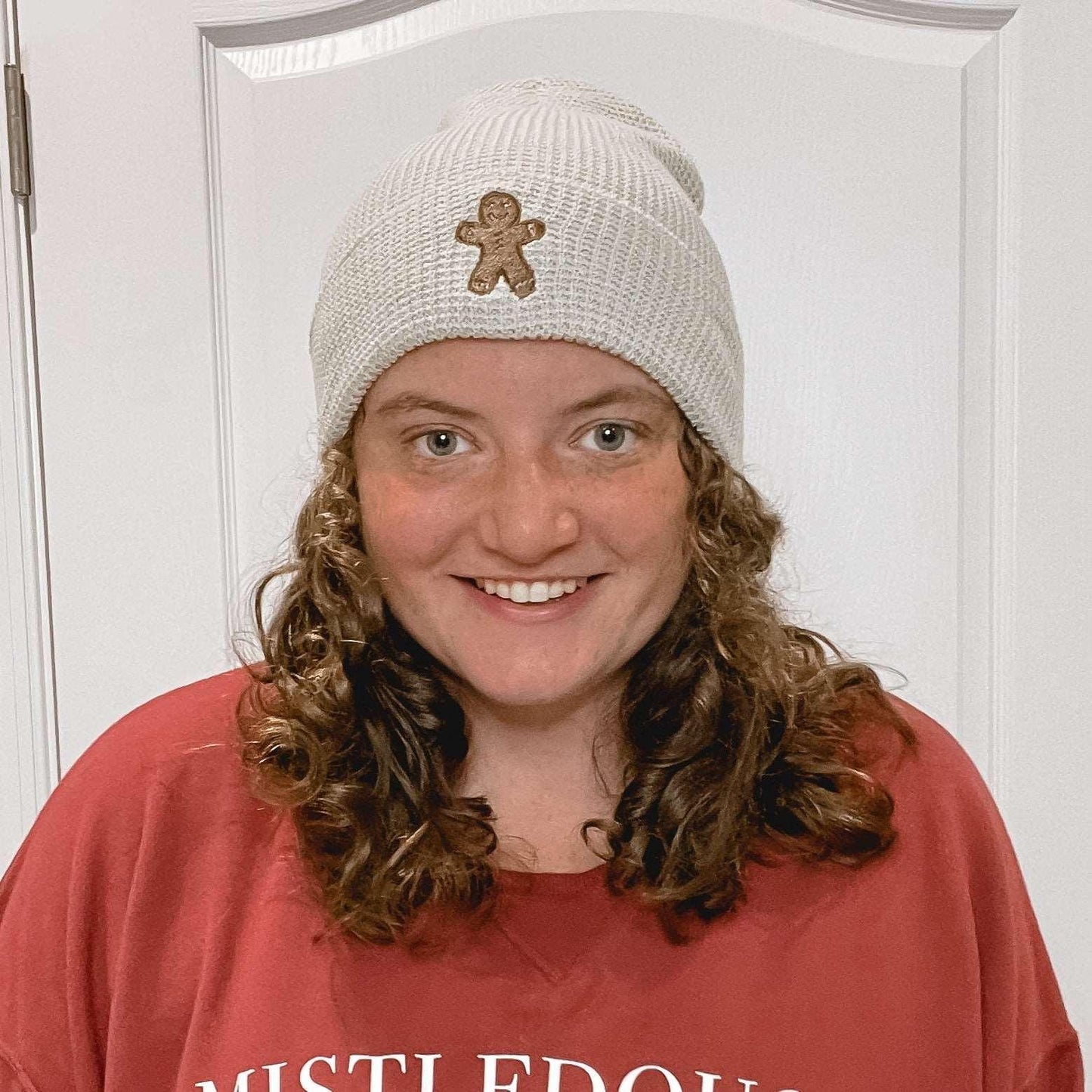 Gingerbread Embroidered Waffle Beanie - Sunshine Soul MD