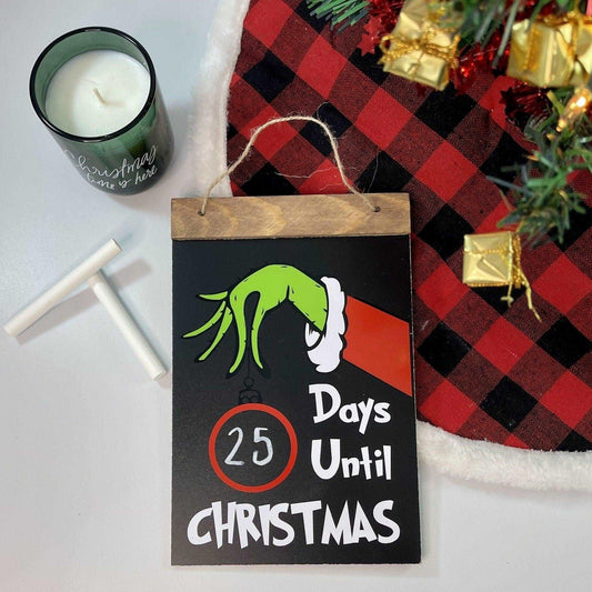 Grinch Christmas Countdown Chalkboard - Sunshine Soul MD