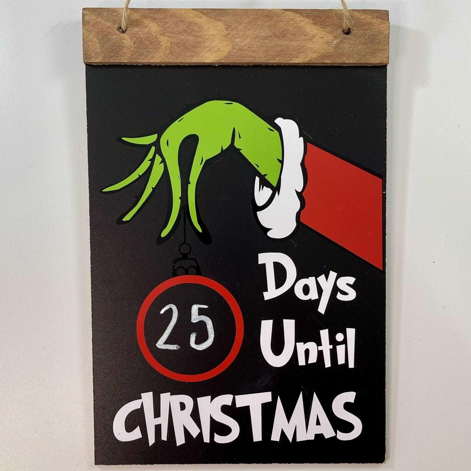 Grinch Christmas Countdown Chalkboard - Sunshine Soul MD
