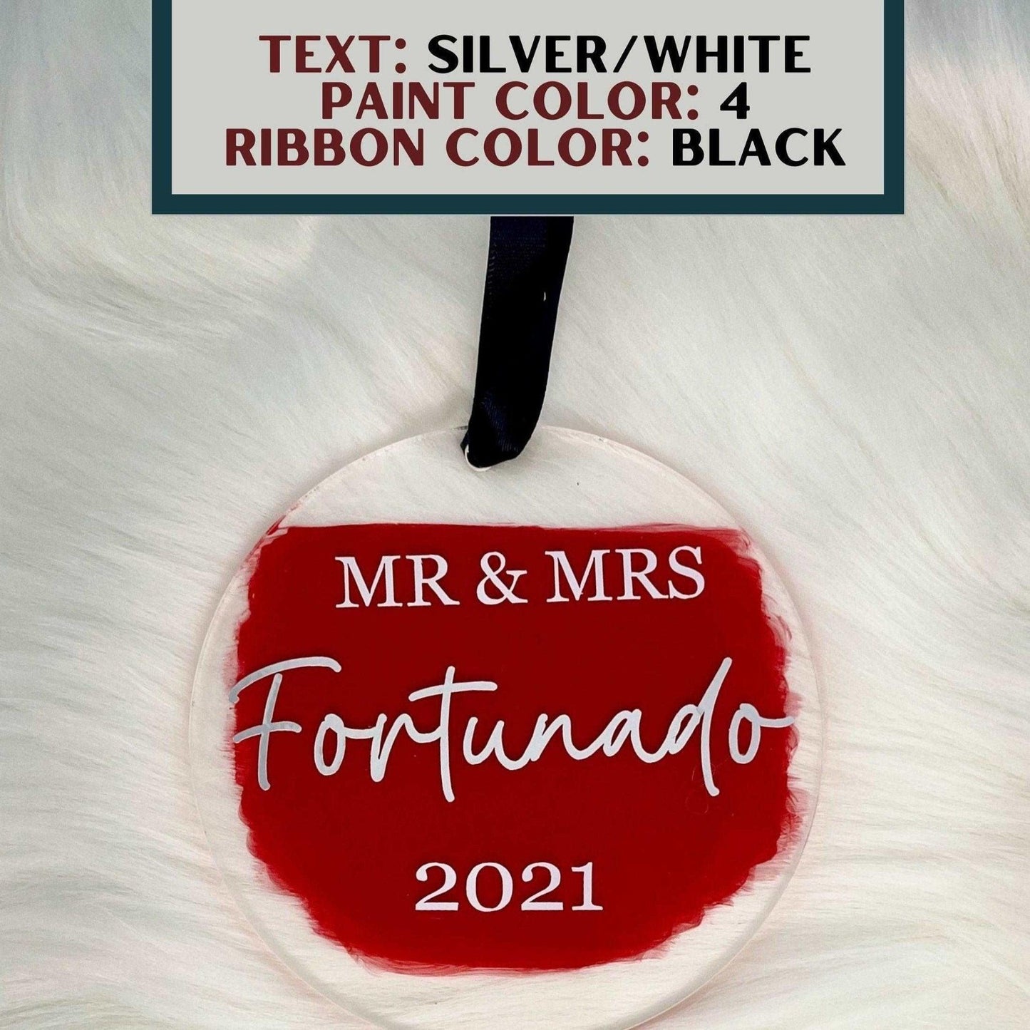 Mr. & Mrs. Custom Acrylic Christmas Ornament - Sunshine Soul MD