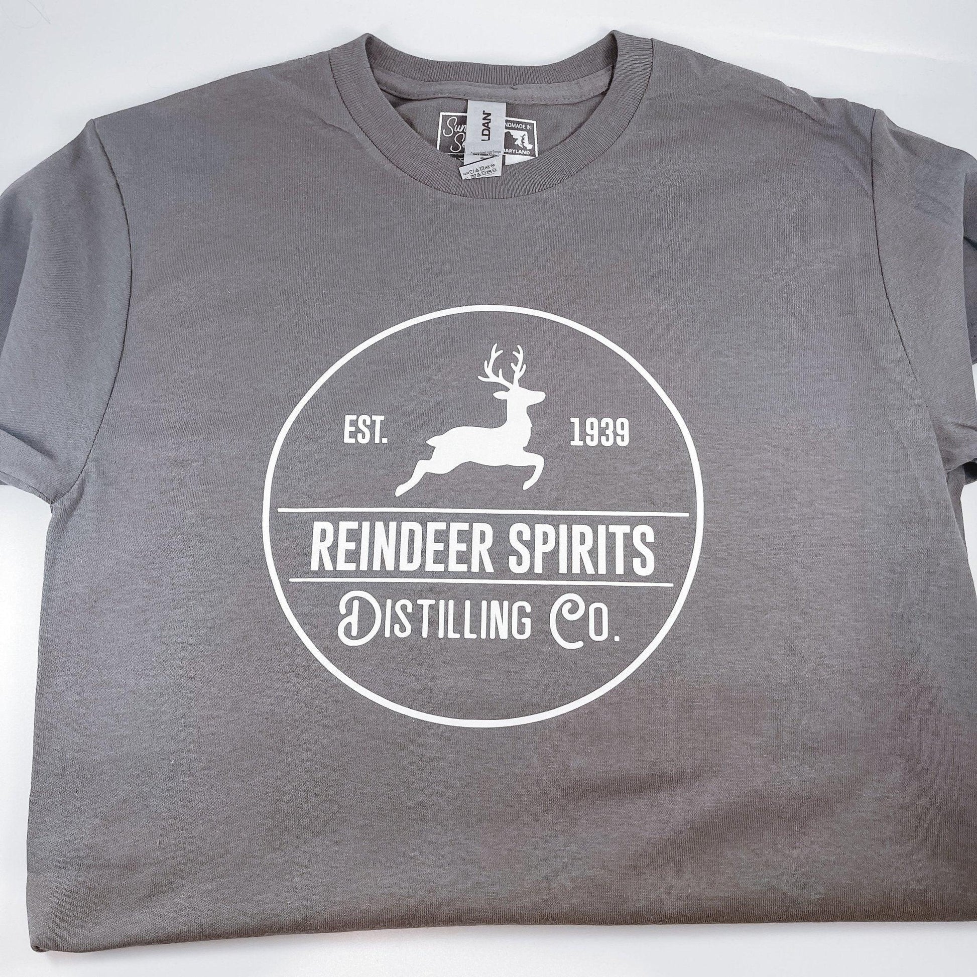Reindeer Spirits Distilling Co T-Shirt - CHARCOAL - Sunshine Soul MD