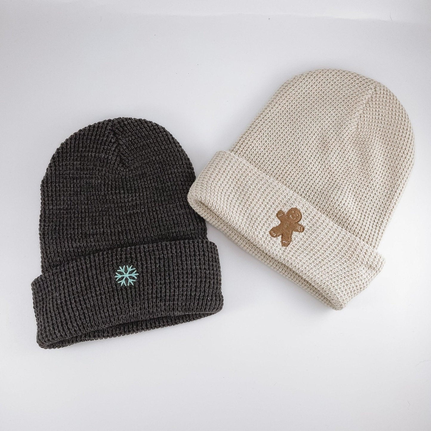 Snowflake Embroidered Waffle Beanie - Sunshine Soul MD