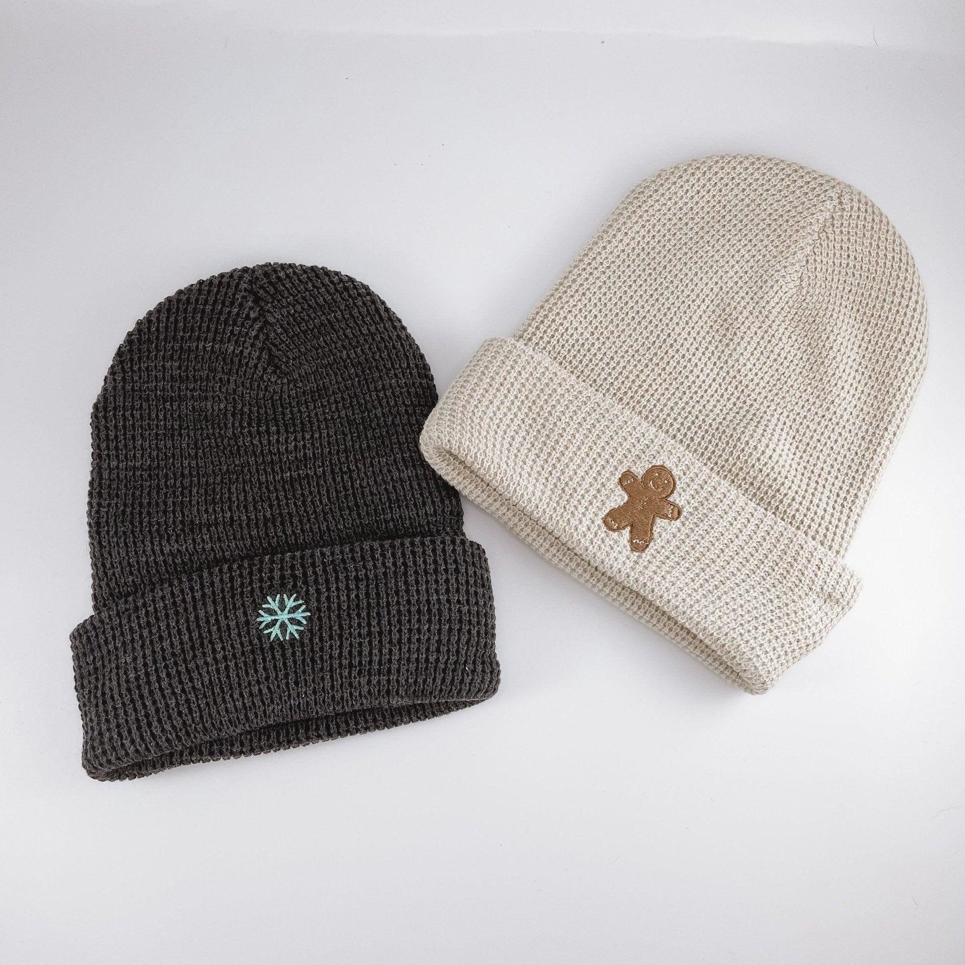 Snowflake Embroidered Waffle Beanie - Sunshine Soul MD