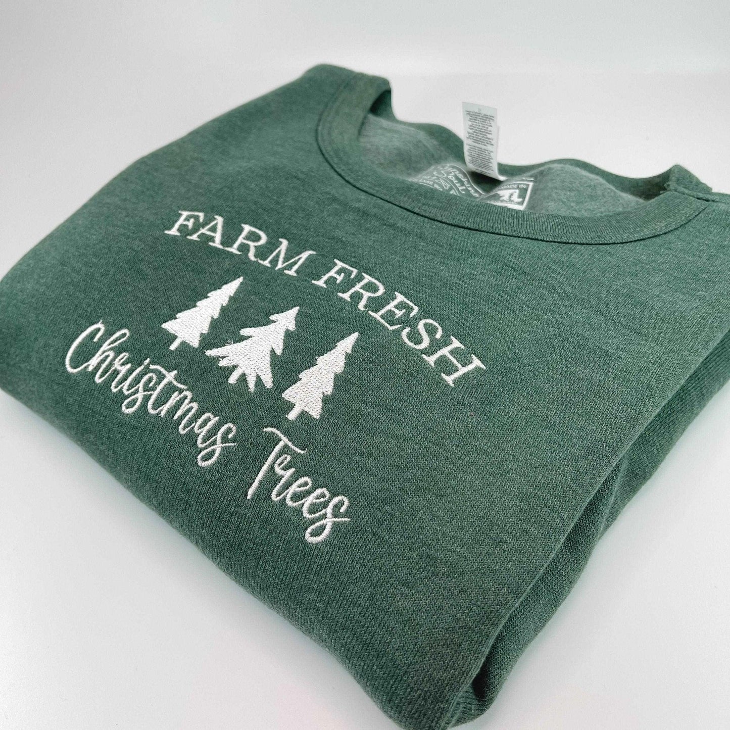 Farm Fresh Christmas Trees Embroidered Crewneck - Sunshine Soul MD