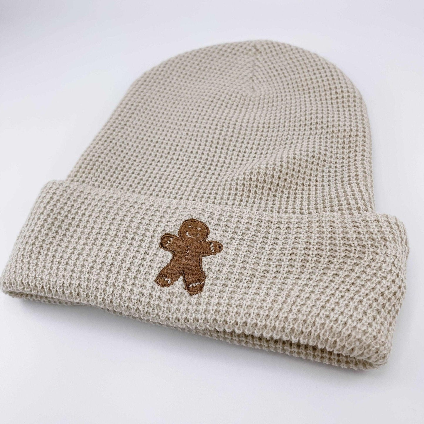 Gingerbread Embroidered Waffle Beanie - Sunshine Soul MD