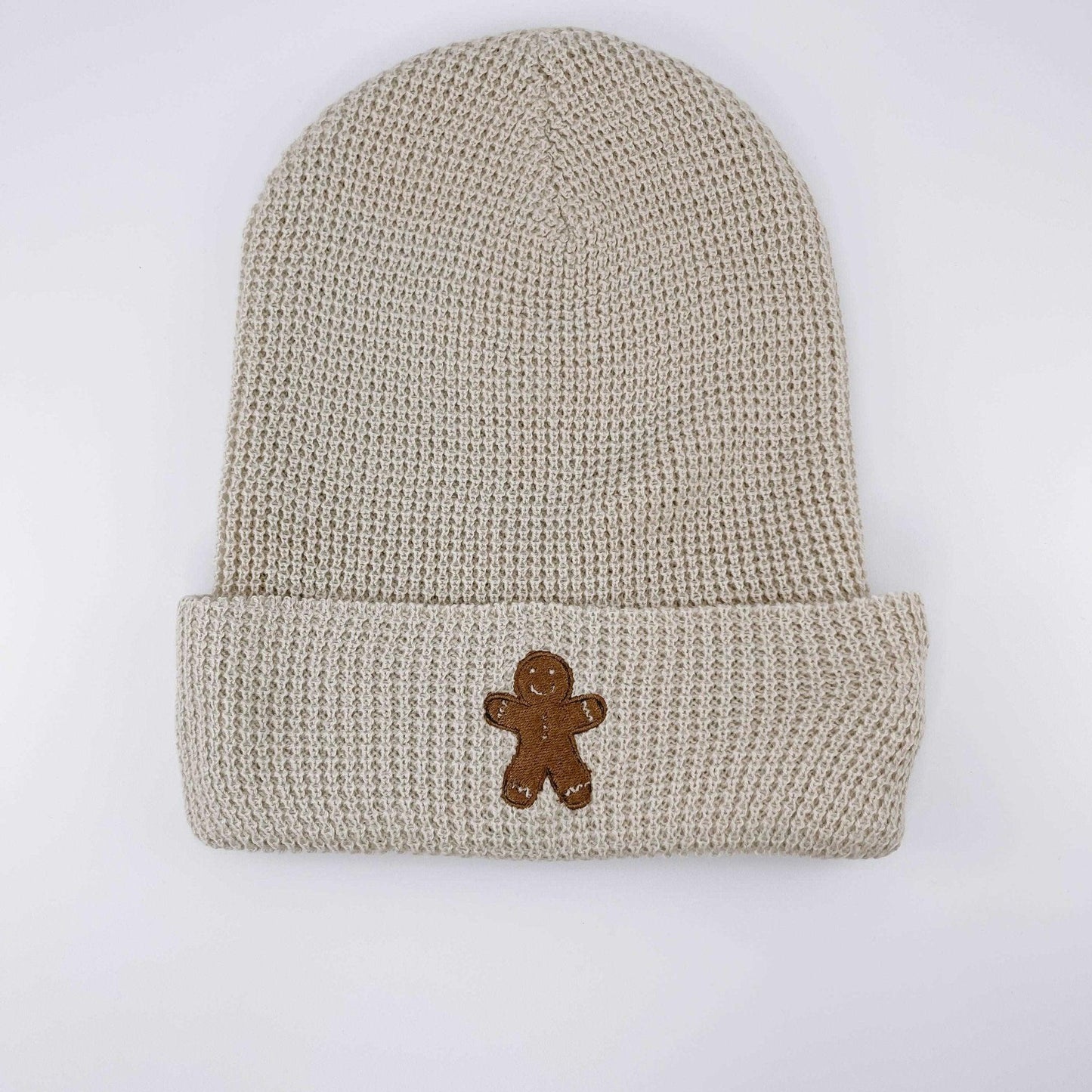Gingerbread Embroidered Waffle Beanie - Sunshine Soul MD