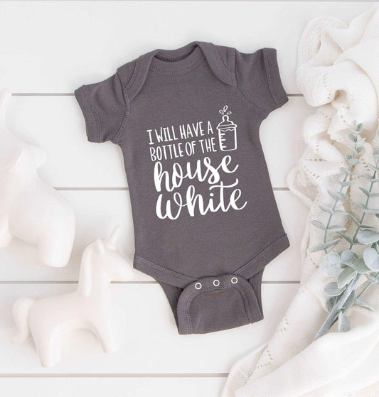 I'll Have A Bottle Of The House White Baby Bodysuit - Sunshine Soul MD