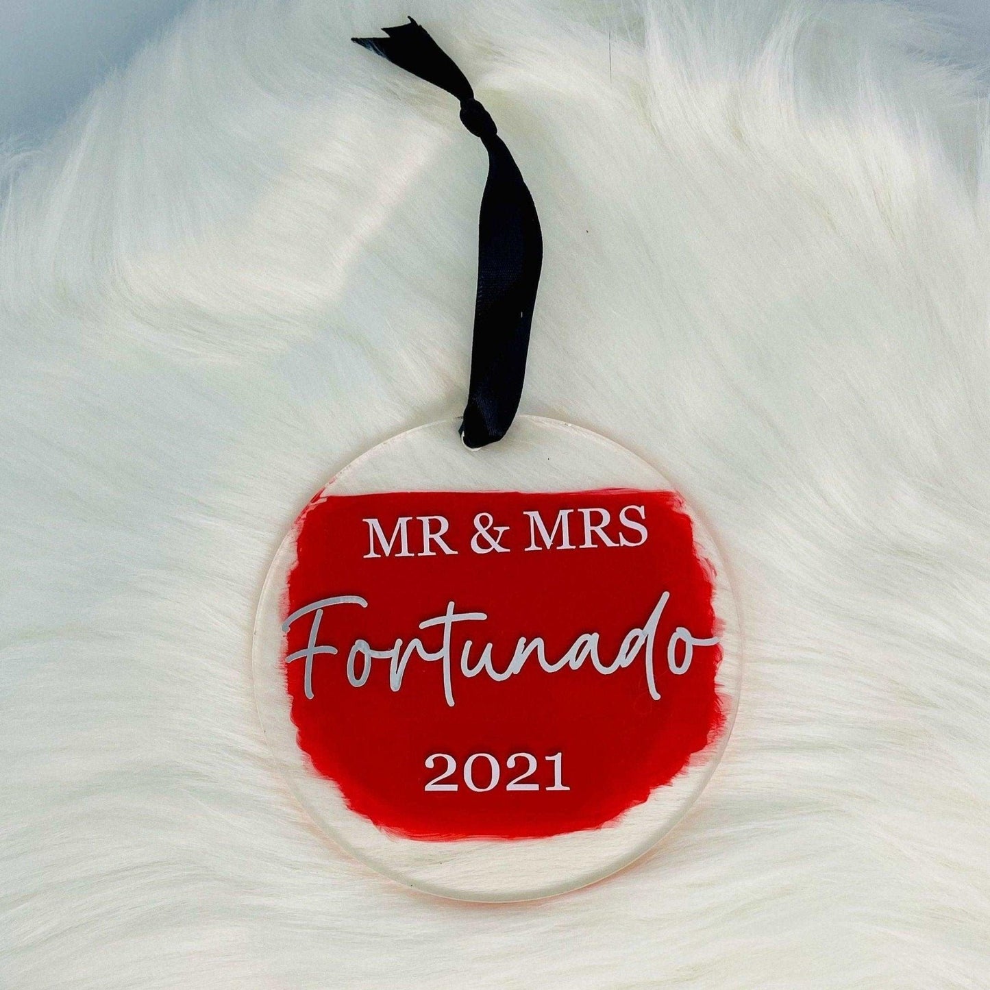 Mr. & Mrs. Custom Acrylic Christmas Ornament - Sunshine Soul MD