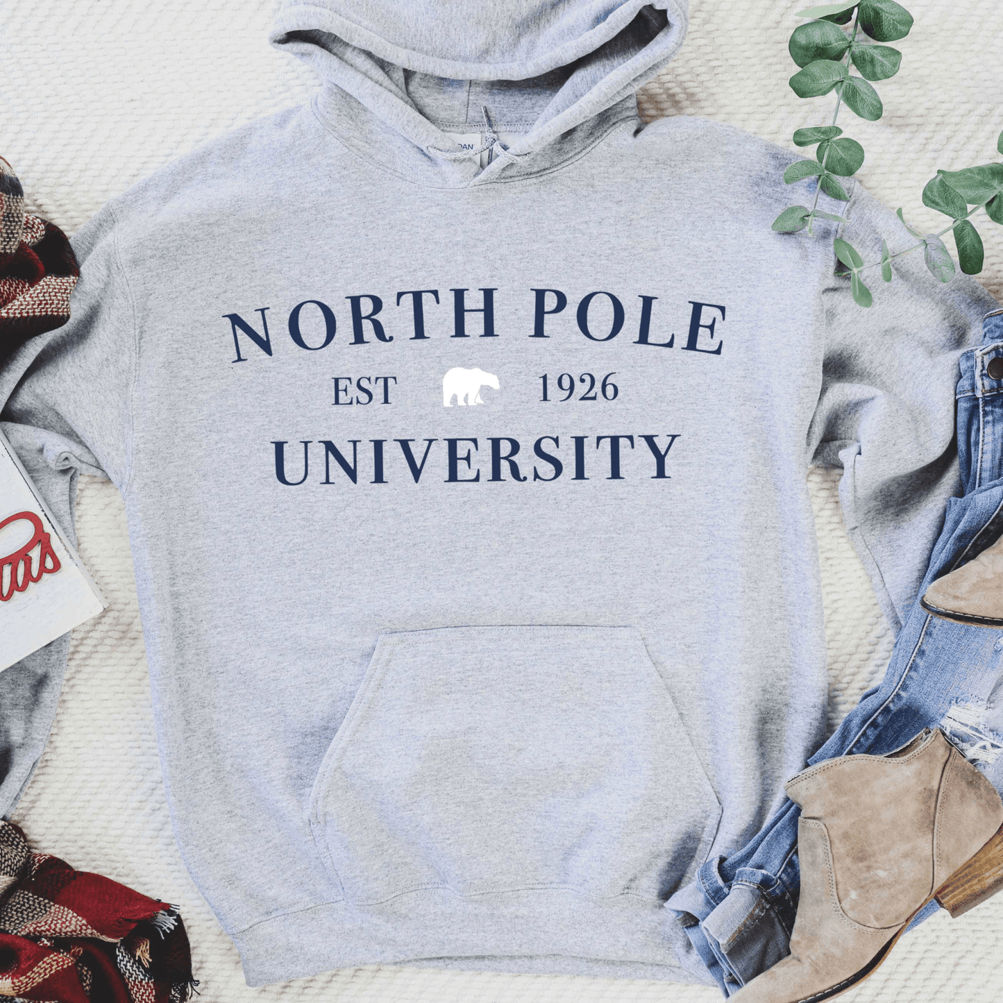 North Pole University Hooded Sweatshirt - Sunshine Soul MD