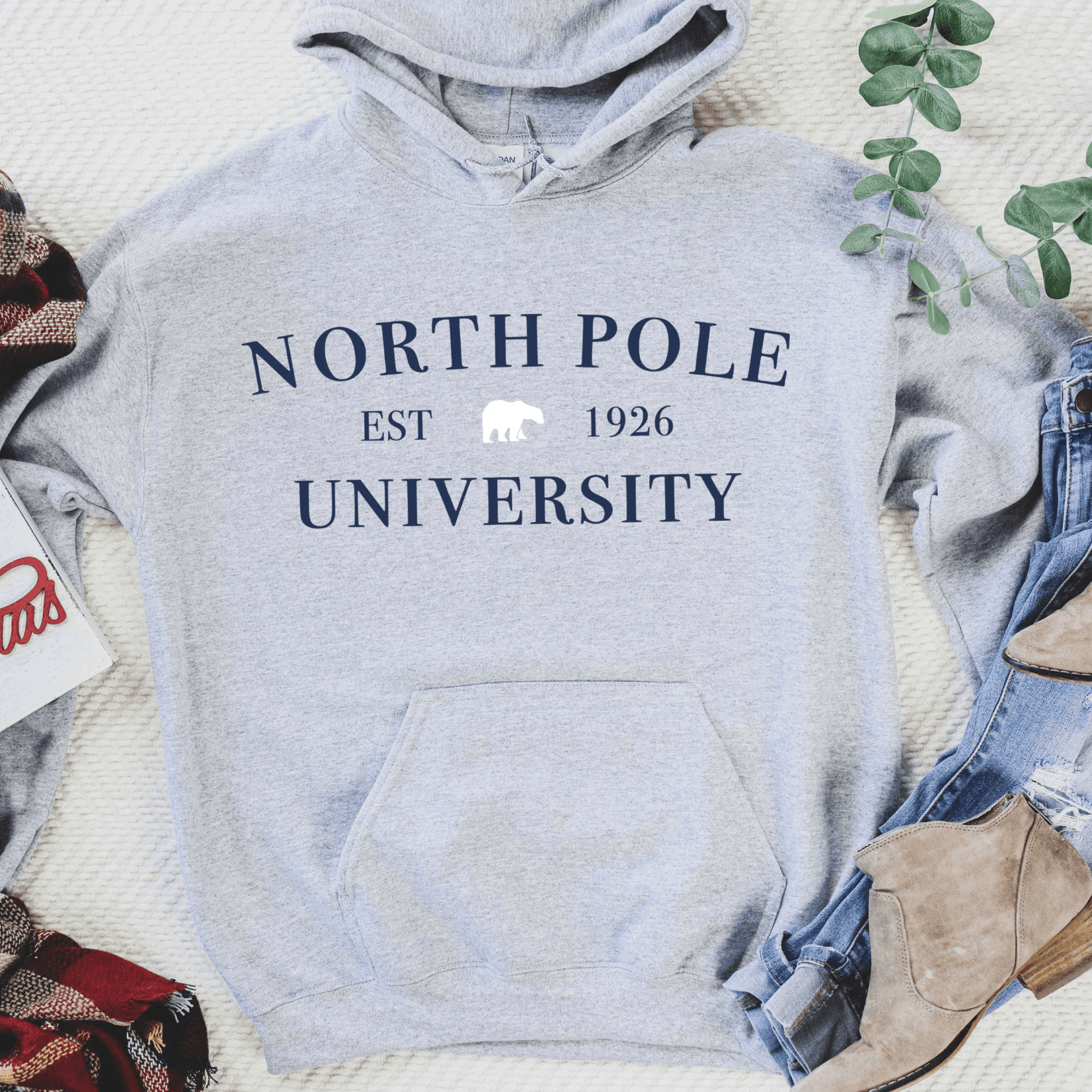 North Pole University Hooded Sweatshirt - Sunshine Soul MD