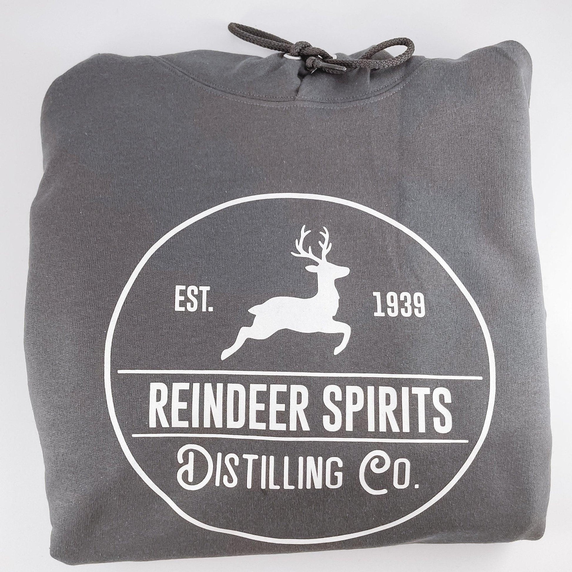 Reindeer Spirits Distilling Co Hooded Sweatshirt - CHARCOAL - Sunshine Soul MD