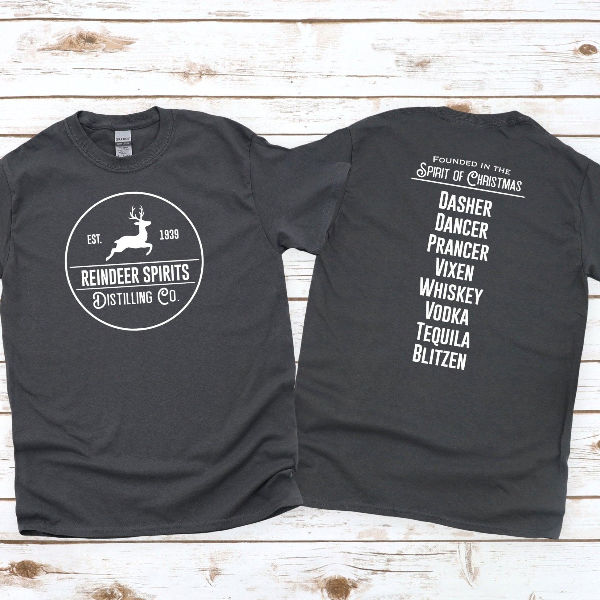 Reindeer Spirits Distilling Co T-Shirt - CHARCOAL - Sunshine Soul MD