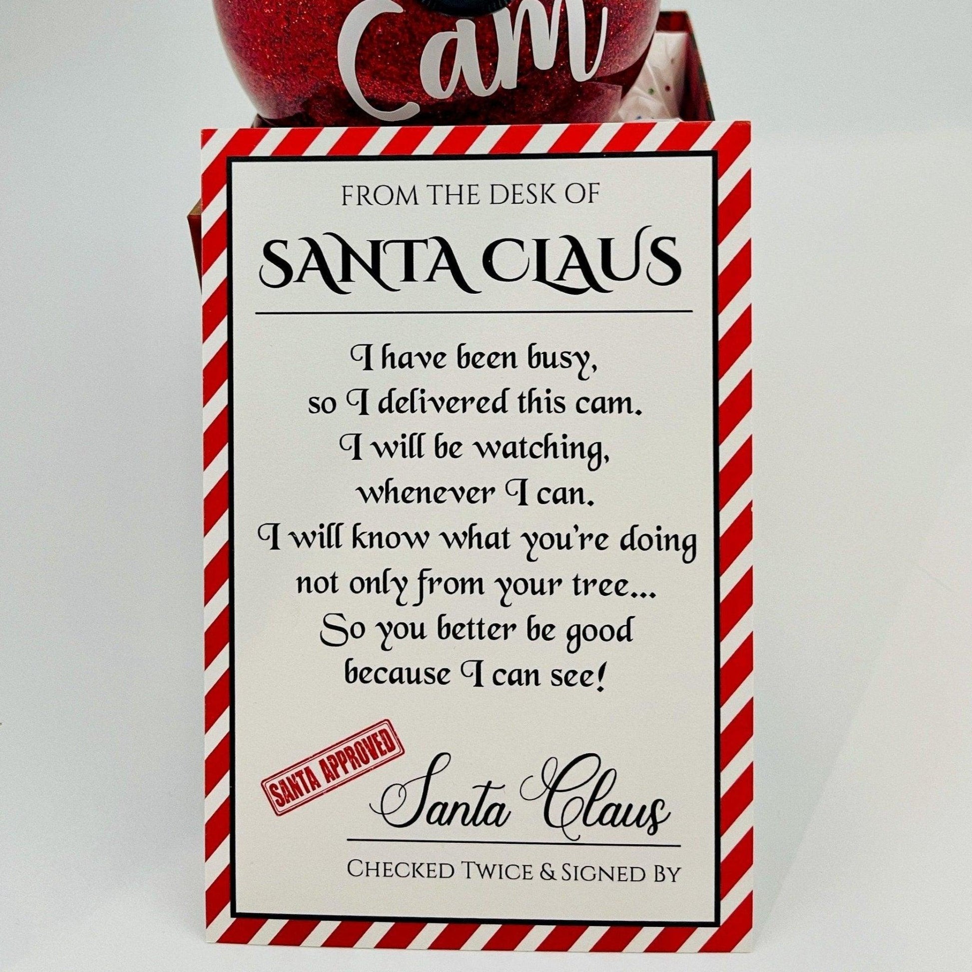Santa Cam Christmas Tree Vinyl Decal Sticker for DYI ornament with Santa  Letter