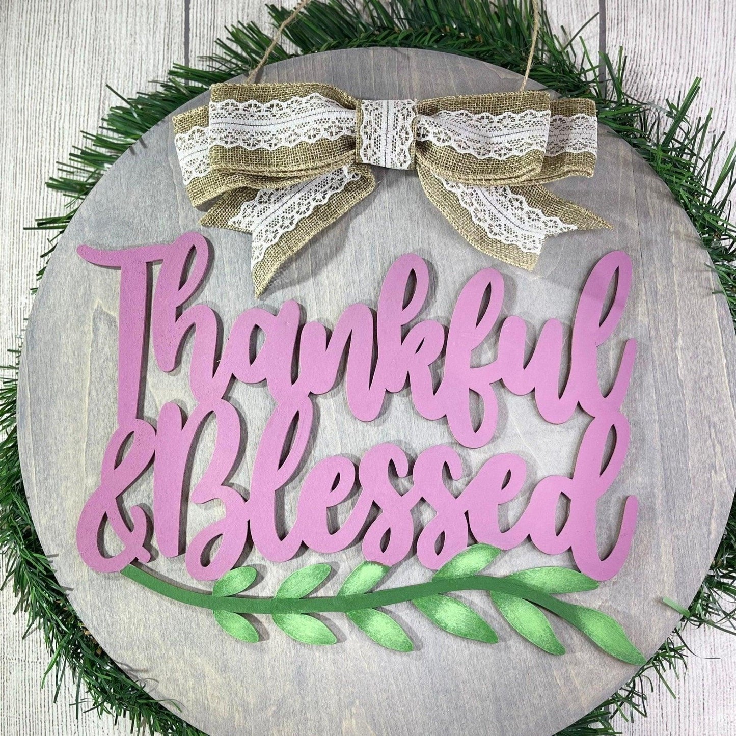Thankful & Blessed Fall Porch Sign - Sunshine Soul MD