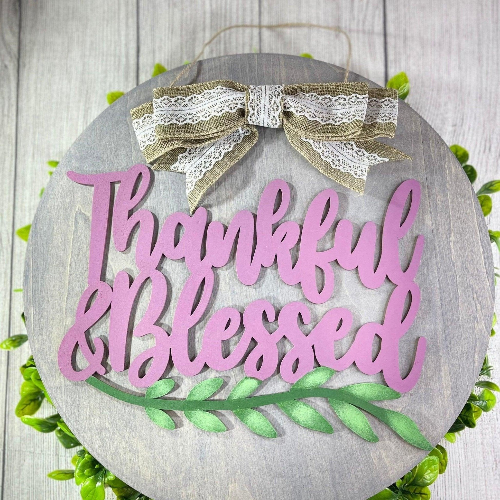 Thankful & Blessed Fall Porch Sign - Sunshine Soul MD