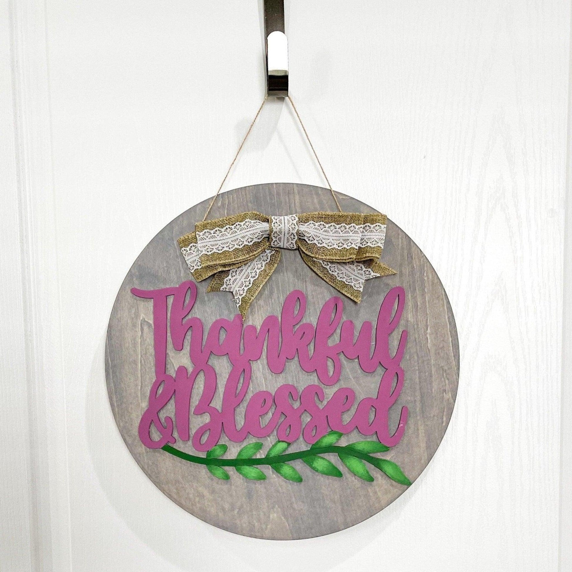 Thankful & Blessed Fall Porch Sign - Sunshine Soul MD