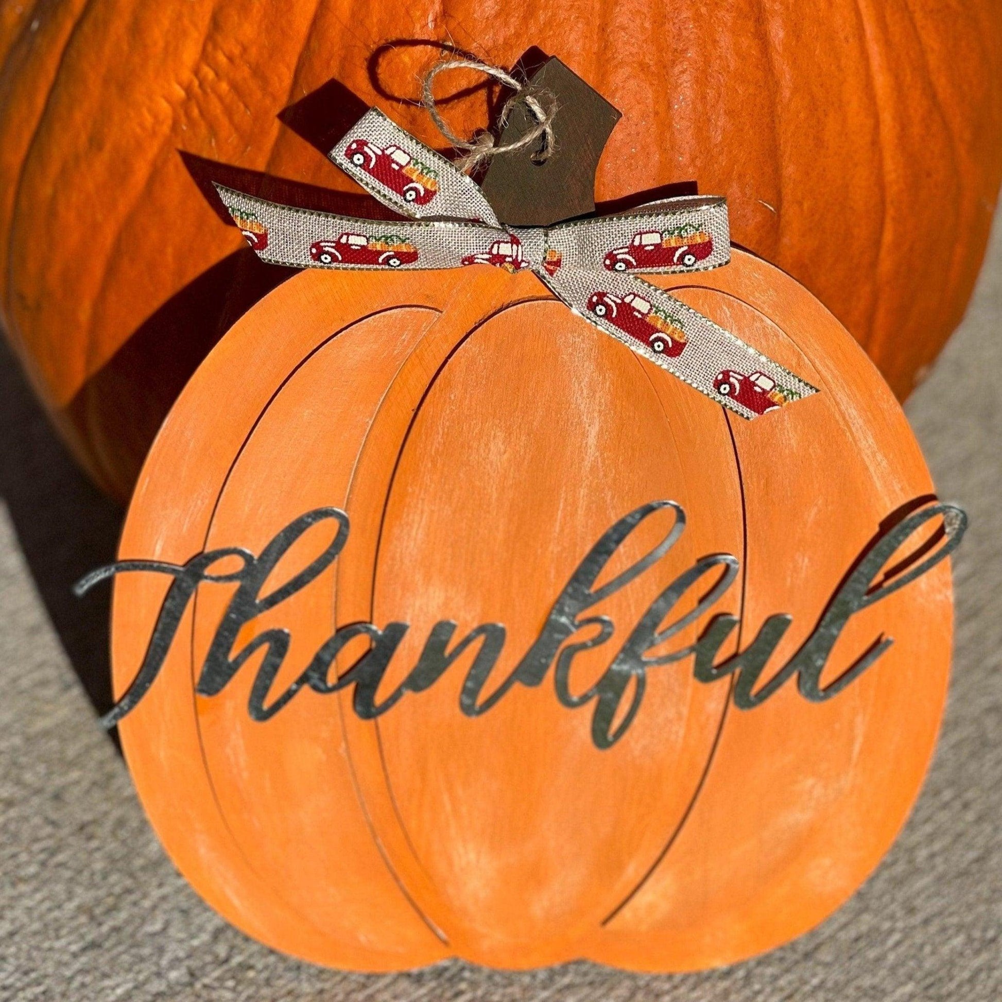 Thankful Pumpkin Wall Decor - Sunshine Soul MD